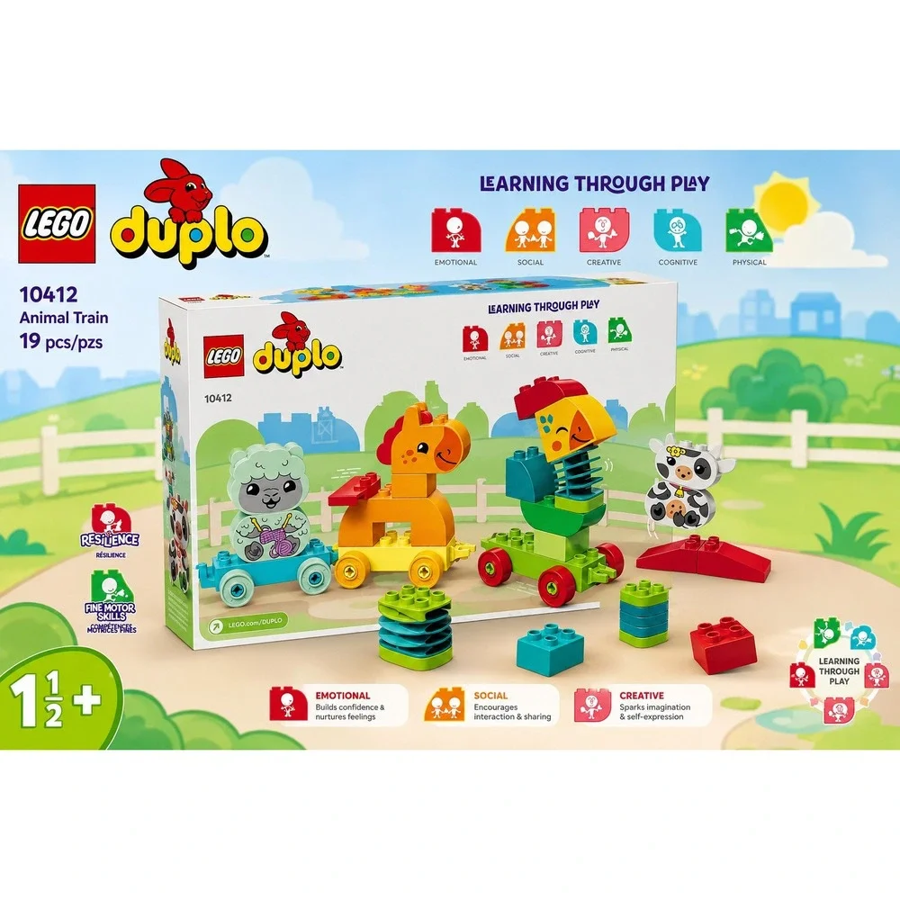 LEGO‎ Duplo My First Animal Train 10412 Building Set 19 Pieces Toddler Toy
